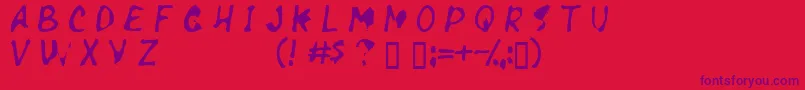 Necrosis Font – Purple Fonts on Red Background