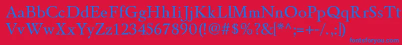 WinthorpergRegular-fontti – siniset fontit punaisella taustalla