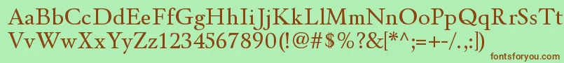 WinthorpergRegular-fontti – ruskeat fontit vihreällä taustalla