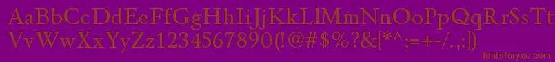 WinthorpergRegular-Schriftart – Braune Schriften auf violettem Hintergrund