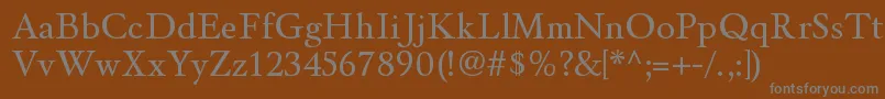 WinthorpergRegular-Schriftart – Graue Schriften auf braunem Hintergrund