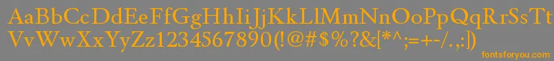 WinthorpergRegularフォントについての詳細 フォントWinthorpergRegular – オレンジの文字は灰色の背景にあります。