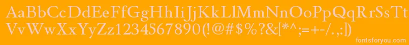 WinthorpergRegular-fontti – vaaleanpunaiset fontit oranssilla taustalla