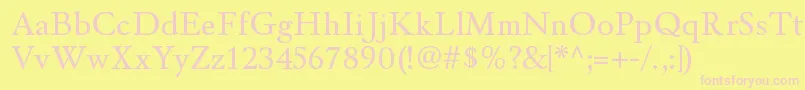 WinthorpergRegular-fontti – vaaleanpunaiset fontit keltaisella taustalla