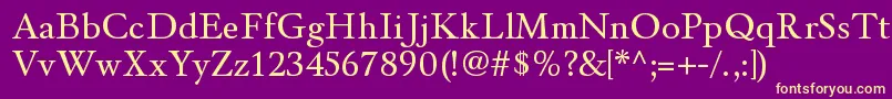 WinthorpergRegular Font – Yellow Fonts on Purple Background