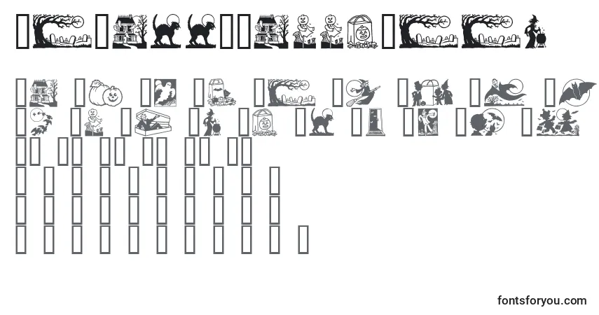 Schriftart GeHappyHalloween – Alphabet, Zahlen, spezielle Symbole