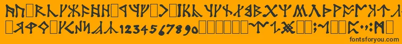 Шрифт Angerth – чёрные шрифты на оранжевом фоне