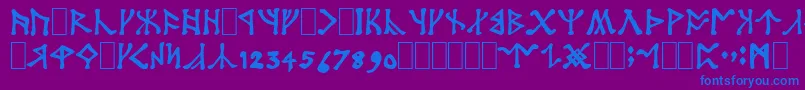 Шрифт Angerth – синие шрифты на фиолетовом фоне