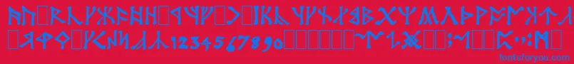 Шрифт Angerth – синие шрифты на красном фоне