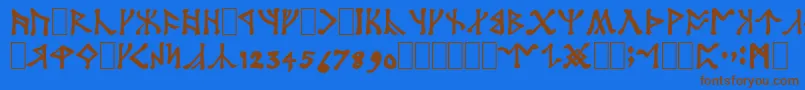 Angerth-fontti – ruskeat fontit sinisellä taustalla