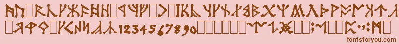 Angerth-fontti – ruskeat fontit vaaleanpunaisella taustalla
