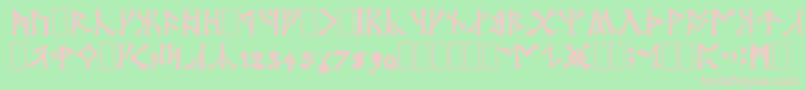 フォントAngerth – 緑の背景にピンクのフォント