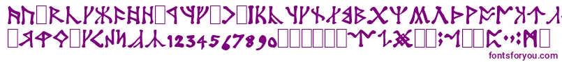 Angerth-fontti – violetit fontit valkoisella taustalla
