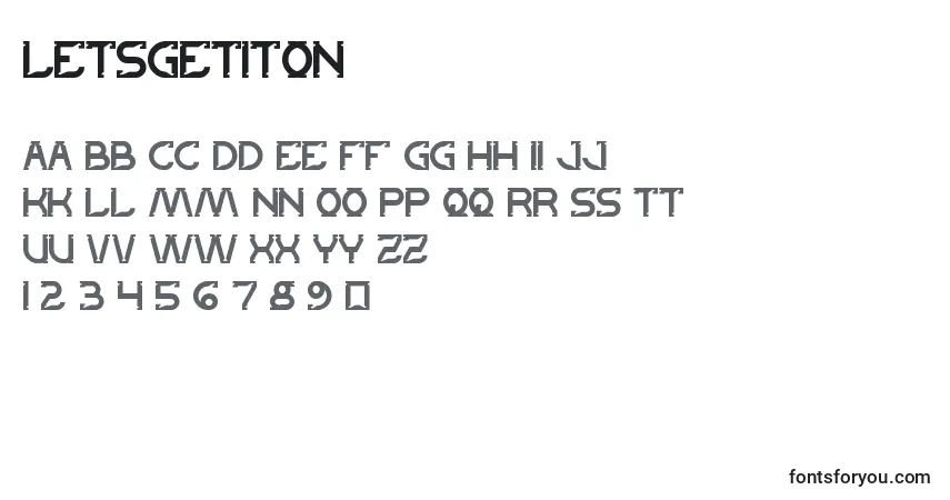 LetsGetItOn Font – alphabet, numbers, special characters