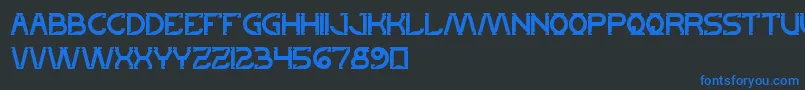 LetsGetItOn-Schriftart – Blaue Schriften auf schwarzem Hintergrund