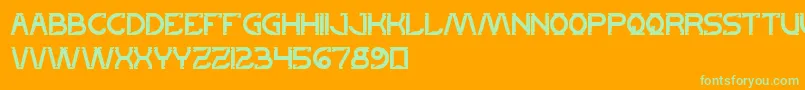 LetsGetItOn-Schriftart – Grüne Schriften auf orangefarbenem Hintergrund