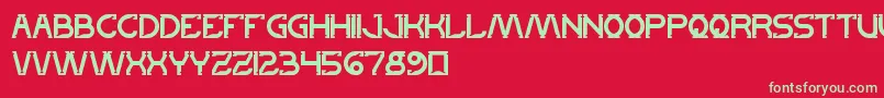 フォントLetsGetItOn – 赤い背景に緑の文字