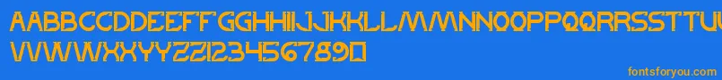Czcionka LetsGetItOn – pomarańczowe czcionki na niebieskim tle
