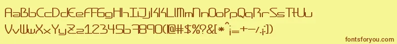 Amplitudesstretched Font – Brown Fonts on Yellow Background