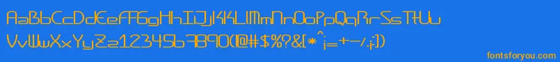 Amplitudesstretched Font – Orange Fonts on Blue Background