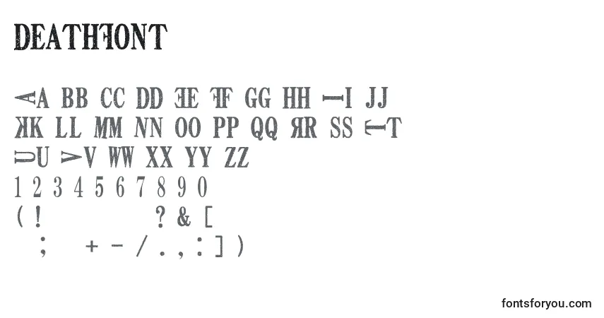 Schriftart DeathFont – Alphabet, Zahlen, spezielle Symbole