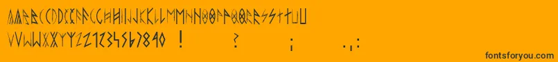 Esthajnalcsillag Font – Black Fonts on Orange Background