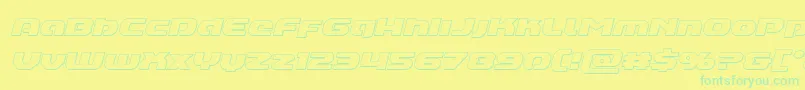 Annapolislowercaseoutital Font – Green Fonts on Yellow Background