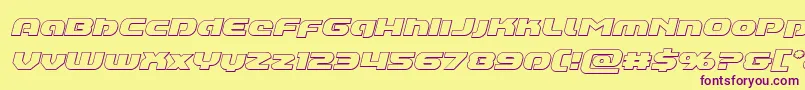 Annapolislowercaseoutital Font – Purple Fonts on Yellow Background