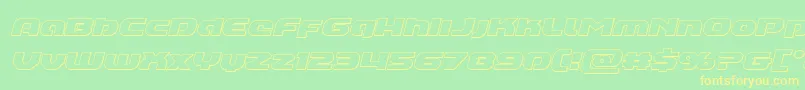 Annapolislowercaseoutital Font – Yellow Fonts on Green Background