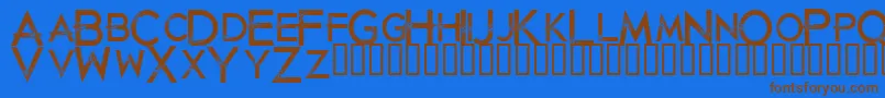 Justdiealready Font – Brown Fonts on Blue Background