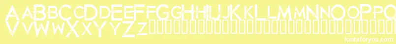 Шрифт Justdiealready – белые шрифты на жёлтом фоне