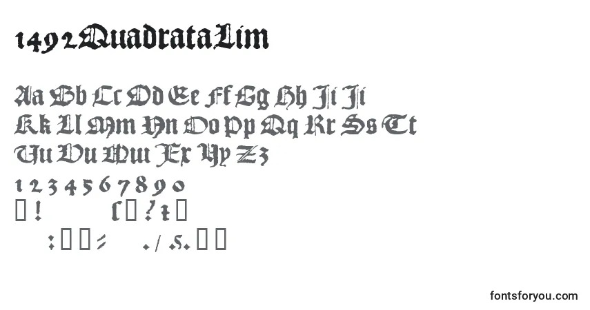 Czcionka 1492QuadrataLim – alfabet, cyfry, specjalne znaki