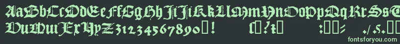 フォント1492QuadrataLim – 黒い背景に緑の文字