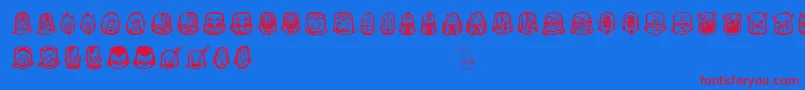 Teubbot Font – Red Fonts on Blue Background