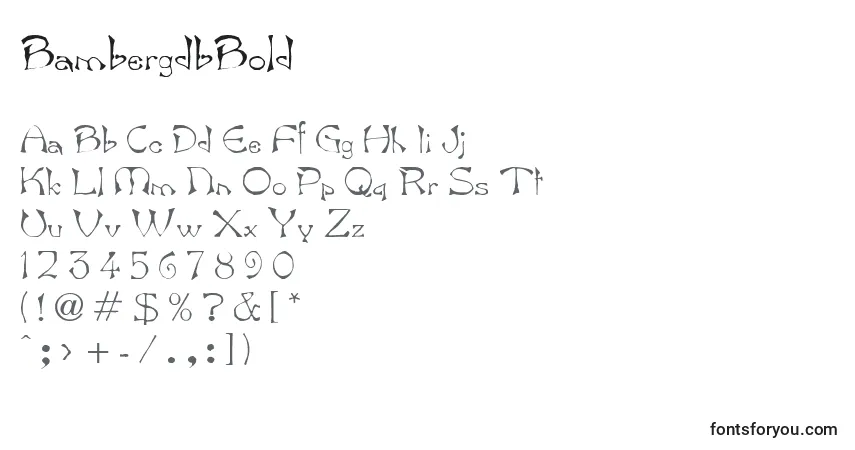 Fuente BambergdbBold - alfabeto, números, caracteres especiales