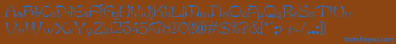 BambergdbBold Font – Blue Fonts on Brown Background