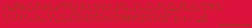 BambergdbBold-Schriftart – Braune Schriften auf rotem Hintergrund