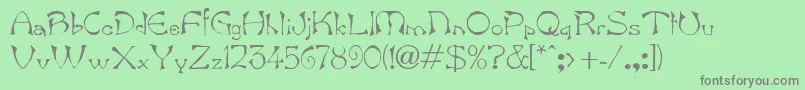 フォントBambergdbBold – 緑の背景に灰色の文字