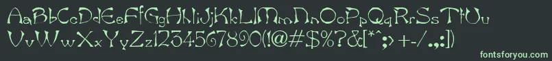 BambergdbBold Font – Green Fonts on Black Background