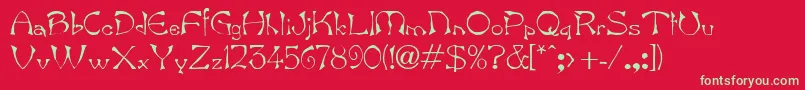BambergdbBold Font – Green Fonts on Red Background