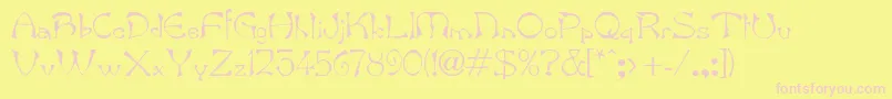 BambergdbBold Font – Pink Fonts on Yellow Background