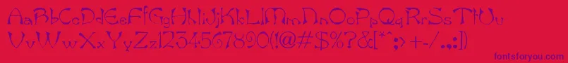 BambergdbBold Font – Purple Fonts on Red Background