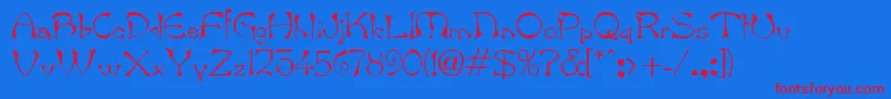 BambergdbBold Font – Red Fonts on Blue Background