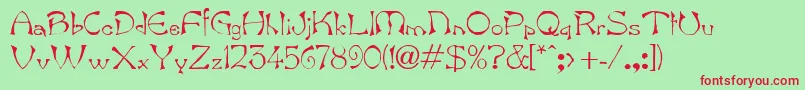 BambergdbBold Font – Red Fonts on Green Background