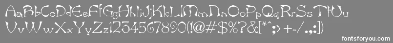 BambergdbBold-Schriftart – Weiße Schriften auf grauem Hintergrund