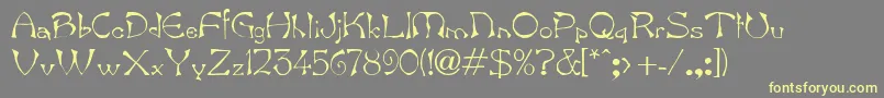 BambergdbBold Font – Yellow Fonts on Gray Background