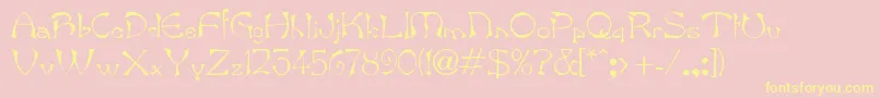 BambergdbBold-Schriftart – Gelbe Schriften auf rosa Hintergrund