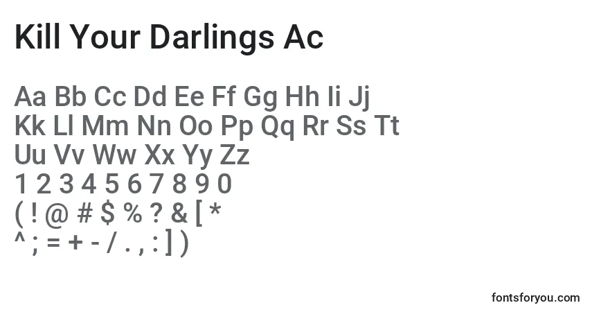 Шрифт Kill Your Darlings Ac – алфавит, цифры, специальные символы