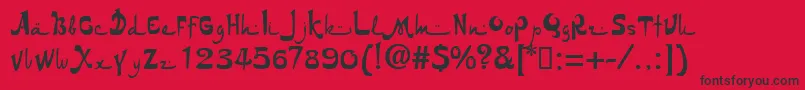 Nuria.Kz Font – Black Fonts on Red Background