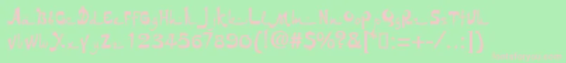 Nuria.Kz Font – Pink Fonts on Green Background